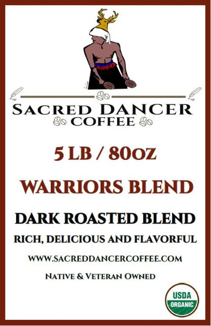 Mezcla Warriors Blend: mezcla de granos tostados oscuros (certificado orgánico por el USDA)
